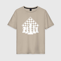 Женская футболка оверсайз Фигуры шахмат