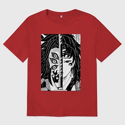 Футболка оверсайз женская Клинок рассекающий демонов Ериичи Цугикуни Кокушиб, цвет: красный