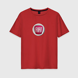 Футболка оверсайз женская FIAT sport auto logo, цвет: красный