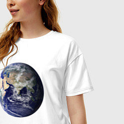 Футболка оверсайз женская Наша планета земля, цвет: белый — фото 2