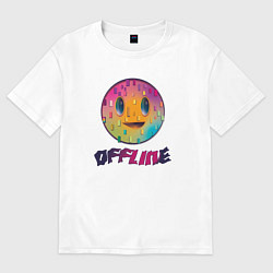 Футболка оверсайз женская Offline улыбка смайла, цвет: белый