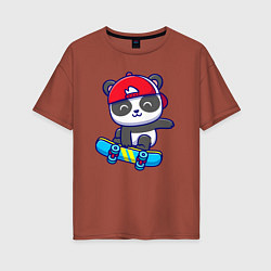 Женская футболка оверсайз Panda skater