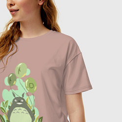 Футболка оверсайз женская Green Totoro, цвет: пыльно-розовый — фото 2