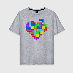 Женская футболка оверсайз Color tetris