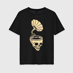 Женская футболка оверсайз Skull vinyl