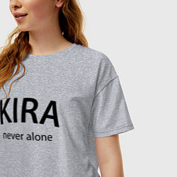 Футболка оверсайз женская Kira never alone - motto, цвет: меланж — фото 2