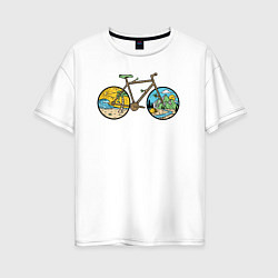 Футболка оверсайз женская Nature bike, цвет: белый