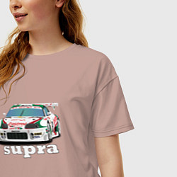 Футболка оверсайз женская Toyota Supra Castrol 36, цвет: пыльно-розовый — фото 2