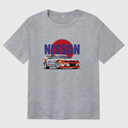 Футболка оверсайз женская Nissan Skyline GTR 32, цвет: меланж