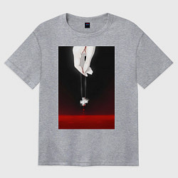 Футболка оверсайз женская Евангелион талисман Рей, цвет: меланж