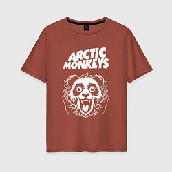 Футболка оверсайз женская Arctic Monkeys rock panda, цвет: кирпичный