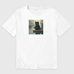 Футболка оверсайз женская Ловля рыбов, цвет: белый