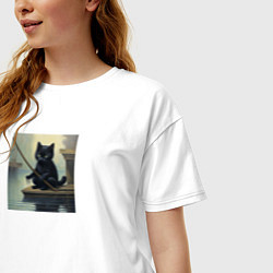 Футболка оверсайз женская Ловля рыбов, цвет: белый — фото 2