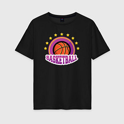 Футболка оверсайз женская Basket stars, цвет: черный