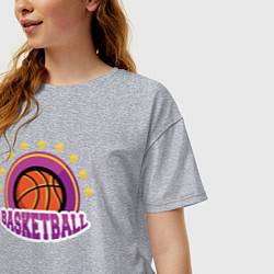 Футболка оверсайз женская Basket stars, цвет: меланж — фото 2