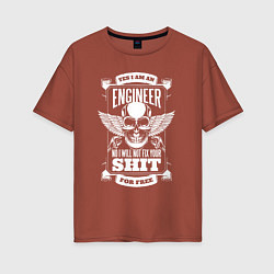 Женская футболка оверсайз Yes im am an engineer