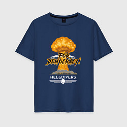 Женская футболка оверсайз Helldivers: For Democracy