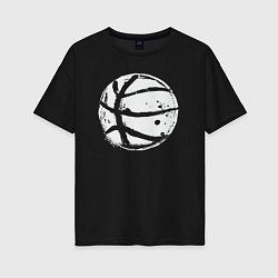Футболка оверсайз женская Basket balls, цвет: черный