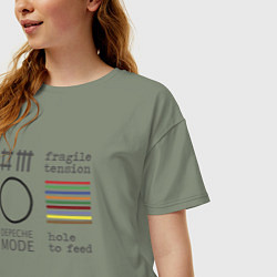 Футболка оверсайз женская Depeche Mode - Hole To Feed cover, цвет: авокадо — фото 2