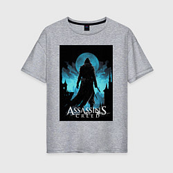 Женская футболка оверсайз Assassins creed темная ночь