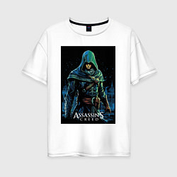 Женская футболка оверсайз Assassins creed в капюшоне