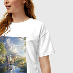 Футболка оверсайз женская Провожающая в последний путь Фрирен, цвет: белый — фото 2