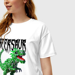 Футболка оверсайз женская Beerzaur - meme ai art, цвет: белый — фото 2