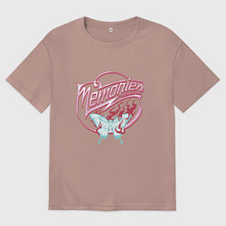 Футболка оверсайз женская Воспоминания вместо сожаления, цвет: пыльно-розовый