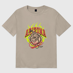 Футболка оверсайз женская Аризонская гадюка, цвет: миндальный