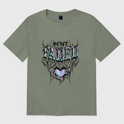 Футболка оверсайз женская Сердце никогда не увядает, цвет: авокадо