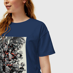 Футболка оверсайз женская Ван-Пис Луффи Монки Д, цвет: тёмно-синий — фото 2