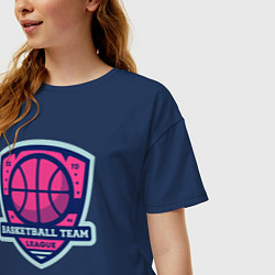 Футболка оверсайз женская Баскетбольная командная лига, цвет: тёмно-синий — фото 2