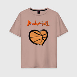 Женская футболка оверсайз Basket lover