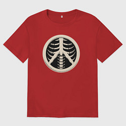 Футболка оверсайз женская Peace skeletor, цвет: красный