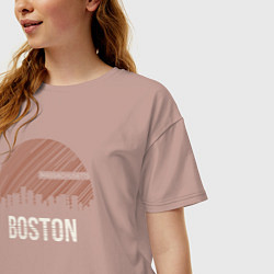 Футболка оверсайз женская Boston Massachusetts, цвет: пыльно-розовый — фото 2