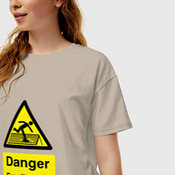 Футболка оверсайз женская Вывих мозга, цвет: миндальный — фото 2