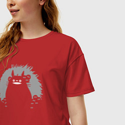 Футболка оверсайз женская Smiling Totoro, цвет: красный — фото 2