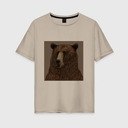Женская футболка оверсайз Медведь странный