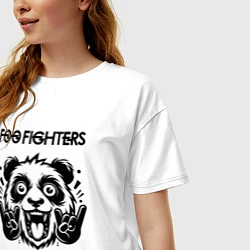 Футболка оверсайз женская Foo Fighters - rock panda, цвет: белый — фото 2