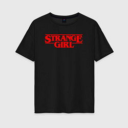 Женская футболка оверсайз Странная девочка