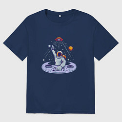 Женская футболка оверсайз Космонавт - диджей