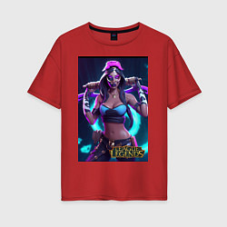 Футболка оверсайз женская League of Legends Akali Kda, цвет: красный