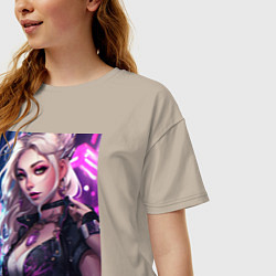 Футболка оверсайз женская League of Legends Kaisa Kda, цвет: миндальный — фото 2