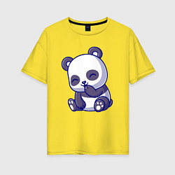 Женская футболка оверсайз Смеющаяся панда