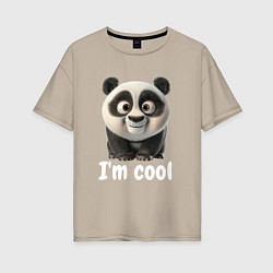Женская футболка оверсайз Крутая панда cool