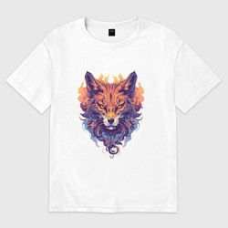 Футболка оверсайз женская Foxs Fiery Head, цвет: белый