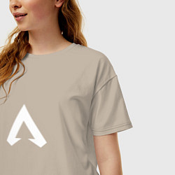 Футболка оверсайз женская Logo apex, цвет: миндальный — фото 2