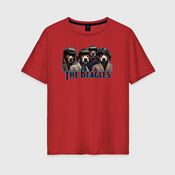 Женская футболка оверсайз Beatles beagles