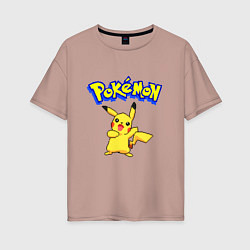 Женская футболка оверсайз Pikachu 8-bit pixels