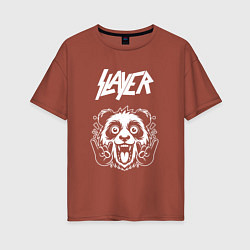 Футболка оверсайз женская Slayer rock panda, цвет: кирпичный